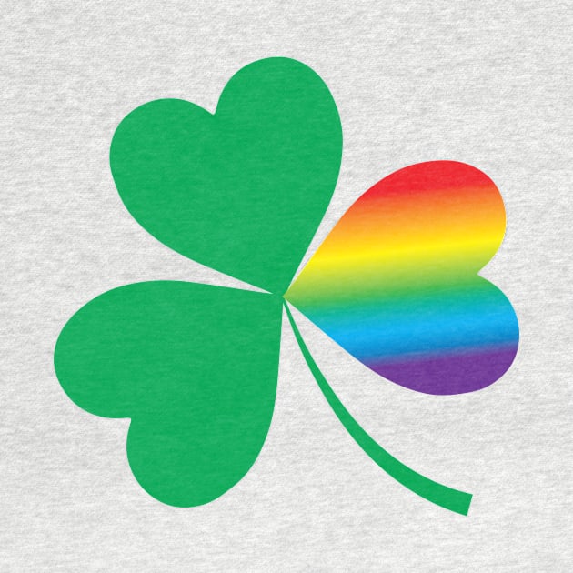 St. Patrick's Day Shamrock With LGBT Rainbow Twist by magentasponge